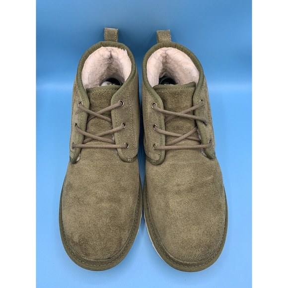UGG NEUMEL Olive Green Suede Shearling Lace-Up Chukka Boots 3236 Men\'s Size 12 main image 10